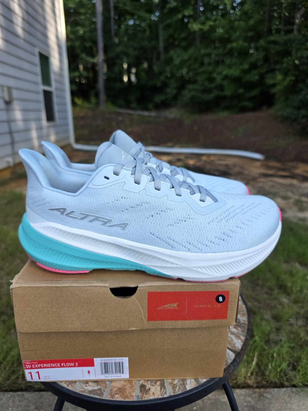 Altra Experience Flow 2 AL0A85RF233 Gray/Teal Running Shoes Women Sz 11 Worn 3x